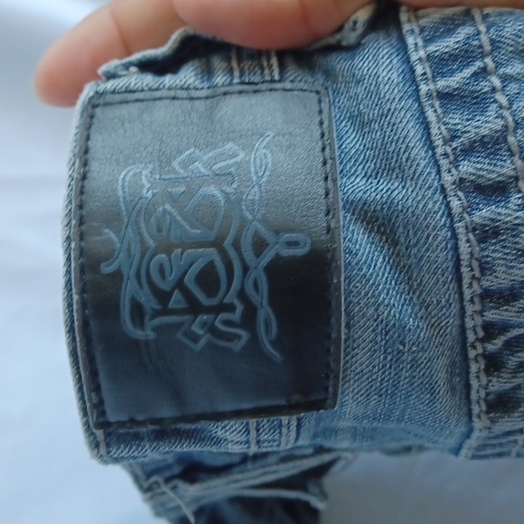 Baileys Point Black Men's Size 34 x 32 Light Wash Blue Denim Straight Leg Jeans - Picture 6 of 7